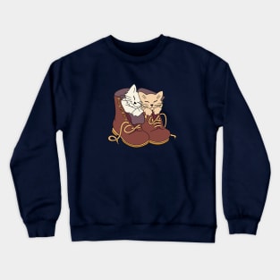 Two cats in boots Crewneck Sweatshirt